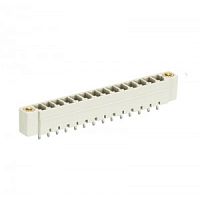 Вилочный разъем, вертикальный, на плату, с монтажными фланцами, шаг 3,5 мм, 14 полюсов, фиксация на плате пайкой, 250V, 8А, без маркировки, цвет: серый, серия 8513 S GF | код 25.646.4453.0 | Wieland