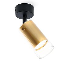 Светильник настенно-потолочный под лампу GU10 зол. черн. FERON 48746