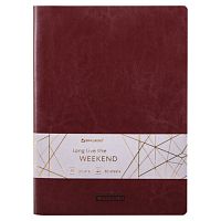 Тетрадь 60 л. в клетку обложка гладкий кожзам, сшивка, B5 (179х250мм), БОРДОВЫЙ, BRAUBERG VIVA, 403899 | код 403899 | BRAUBERG