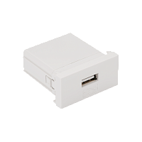 Модуль USB-зарядки, 1 порт USB-A, 2.1A/5V, 22.5x45, белый | код LAN-EZ45x22-1UA/2.1-WH | LANMASTER