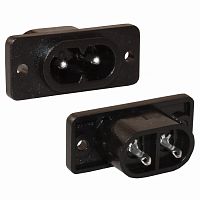 Штеккер панельный 2-х полюсный серии AC-03X с фланцами RUICHI AC-035 | код 84665 | Ruichi