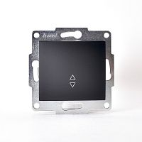 Выключатель проходной чёрный бархат (10шт/120шт) KARINA | код 707-4288-105 | Lezard