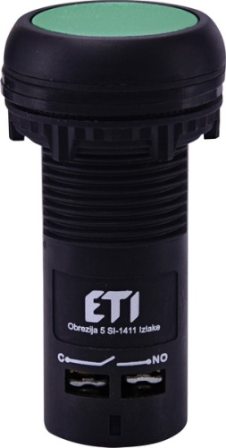 Кнопка монобл. утопл. ECF-10-G (1NO, зеленая) | код 004771451 | ETI