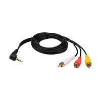 Шнур Стерео 3,5 мм 4C - 3 RCA, длина 1,5 метра (GOLD) REXANT | код 17-4412-4 | REXANT