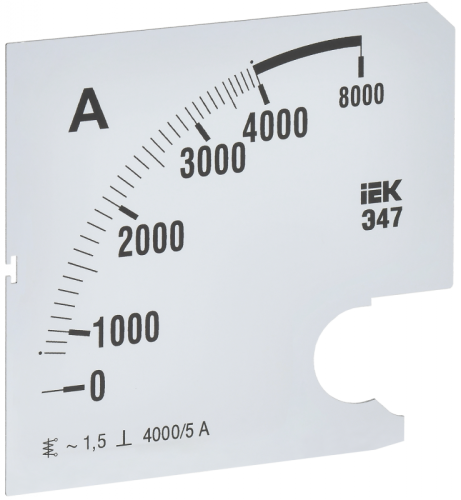 Шкала смен. для амперметра Э47 4000/5А-1,5 96х96мм IEK | код IPA20D-SC-4000 | IEK