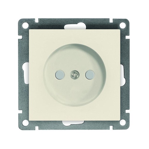 Розетка одноместная UNIVersal серия Афина б/з, с/у, з/ш, 16А, 220В, слоновая кость (ivory) (еврослот), механизм | код A0047-I | Universal