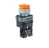 Кнопка с LED подсветкой, желтая, 220V AC/DC, 1NO, мет. MTB2-BW3563 | код 58207 | MEYERTEC