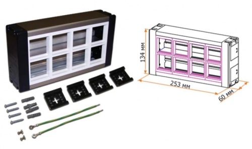 Настенный блок, сдвоенный, на 8 модулей Mosaic 45x45 | код LAN-WA-WBK2-F45/8 | LANMASTER Настенный блок, сдвоенный, на 8 модулей Mosaic 45x45 | код LAN-WA-WBK2-F45/8 | LANMASTER