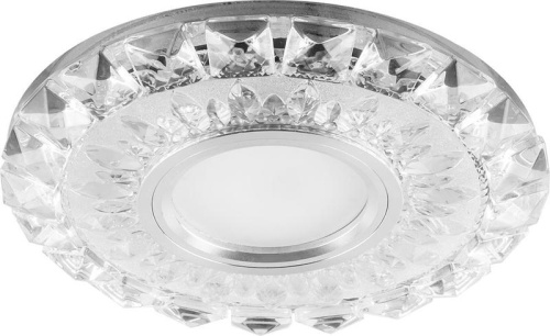 Светильник ИВО-50w G5.3 со светодиодной подсветкой 4000К прозрачный хром | код 28897 | Feron Светильник ИВО-50w G5.3 со светодиодной подсветкой 4000К прозрачный хром | код 28897 | Feron