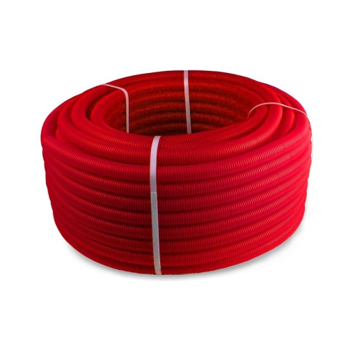 Труба гофрированная ПНД d25мм внутр. d21мм красн. (уп.50м) | код 35400 | RTP