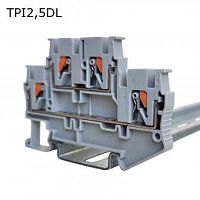 Клемма push-in двухуровневая 4 контакта, 2,5 мм2, синяя | код TPI2,5DLN | ПРОВЕНТО