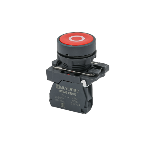 Кнопка плоская красная, маркировка O, 1NС, IP65, пластик MTB5-AA41582 | код 137241 | MEYERTEC