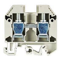 Проходная клемма, тип фиксации провода: винтовой, номинальное сечение: 16 мм кв., 76A, 800V, ширина: 12 мм, цвет: серый, тип монтажа: DIN 35 | код 57.516.0155.0 | Wieland