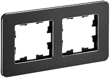 BRITE Рамка 2-мест. РУ-2-1-Бр металл черн. RE IEK | код BR-M22-M-01-K02 | IEK