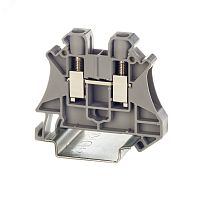 Клемма проходная винтовой зажим 2 точки подключения 6кв.мм сер. | код TUR-6 | DKC