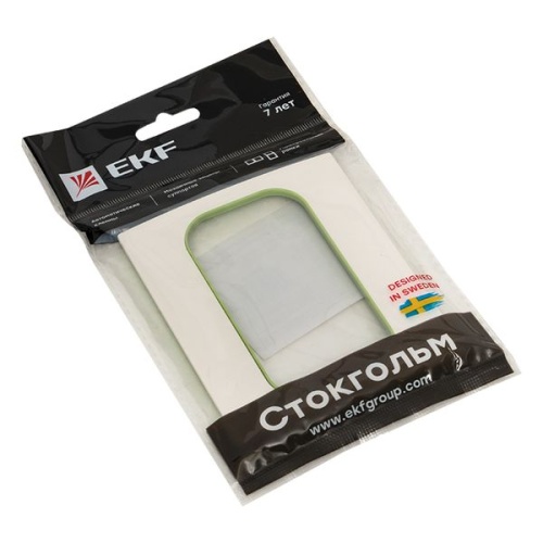 Стокгольм Рамка для розетки 2-местная белая с линией цвета зеленый PROxima | код EYM-G-302-20 | EKF фото 3 Стокгольм Рамка для розетки 2-местная белая с линией цвета зеленый PROxima | код EYM-G-302-20 | EKF фото 3