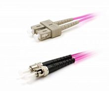 Патч-корд оптический LANMASTER, дуплексный, SC/PC-ST/PC, OM4, LSZH, 10 м | код LAN-2SC-2ST/OM4-10 | LANMASTER