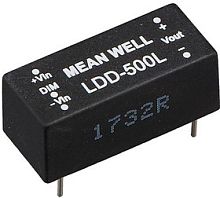 Источник питания DC-DC драйвер светодиодов, IP67, вход 9…36В DC, выход 500мА/2...32В, вход вкл-выкл и регулировки яркости свечения, в корпусе на плату 22.6x10x9мм, -40…+85С | код LDD-500L | MeanWell