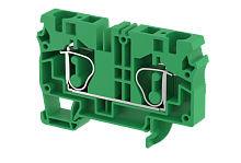 Клемма проходная пружинная 10 мм2, на 2 подключения, зеленая SQ10-GREEN | код 2105010003 | Elmex