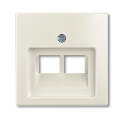 Basic 55 - Лицевая панель для двойной информационной розетки (шале-белый) | код 1753-0-0209 | ABB