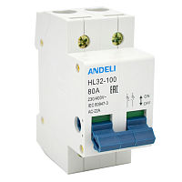 Выключатель нагрузки HL32-100 2P 80A (ANDELI) | код ADL04-042 | ANDELI