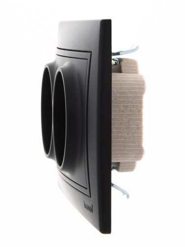 MIRA Выключатель проходной с подсветкой чёрный бархат со вставкой (10шт/120шт) | код 701-4242-114 | Lezard фото 3