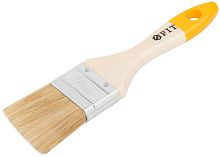 Кисть флейцевая "Стандарт-Плюс" натур. светлая щетина деревянная ручка 2дюйм (50мм) FIT 01045