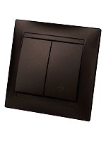 Выключатель на 2 направления 2 кл. 10А шоколад Лама TDM | код SQ1815-0507 | TDM