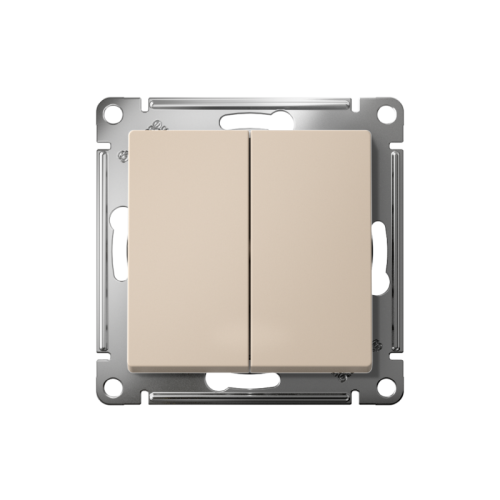 ATLASDESIGN 2-клавишный ВЫКЛЮЧАТЕЛЬ, сх.5, 10АХ, быстрозажимные клеммы, ПЕСОЧНЫЙ | код ATN001251S | Systeme Electric