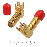 Разъём высокочастотный RUICHI SMA-RWF23, гнездо на плату, прямой угол | код 92150 | Ruichi