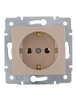Механизм розетки 1-м СП KARINA термопласт с заземл. крем LEZARD 707-0388-122B