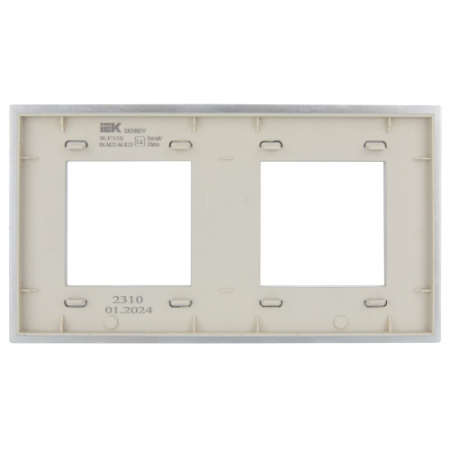 SKANDY Рамка 2-мест. SK-F32S металл сереб. IEK | код SK-M22-M-K23 | IEK фото 2