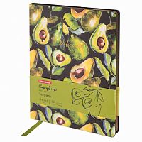 Тетрадь А5 (168х208 мм), 80 л., сшивка, клетка, под кожу, бумага 70 г/м2, BRAUBERG VISTA, Avocado , 403919 | код 403919 | BRAUBERG