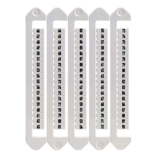 Маркировка для клемм, ширина 5 мм, от 91 до 135, вертикальная ориентация | код NUTB-5-91-135V | DKC