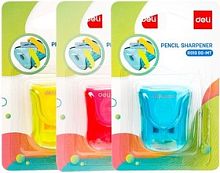 Точилка для карандашей ручная Deli ER01000-MT 1 отверстие пластик ассорти блистер | код 1997706 | DELI