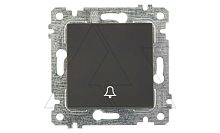 Rita - Выключатель кнопочный, символ - звонок, пруж. зажимы, черный мат | код 2200-407-0184Z | Mutlusan