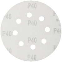 Круг шлифовальный с отверстиями (липучка) 125мм Р 40 алюм./оксидные (уп.5шт) КУРС 39782
