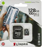 Флеш карта microSDXC 128GB Kingston SDCS2/128GB Canvas Select Plus + adapter | код 1207008 | Kingston
