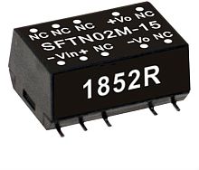 Источник питания DC-DC, 2Вт, вход 4.5…5.5В, выход 12В/167мА, изоляция 3000В DC, SMD 15.24х10.9х7.1мм, -40...+100С | код SFTN02L-12 | MeanWell