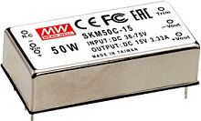 Источник питания DC-DC, 50Вт, вход 36…75B, выход 12В/0.41…4.17А, рег. вых -20…+10%Uном, вход вкл/выкл, изоляция 1500В DC, в корпусе 50.8х25.4х13.7мм, -40С…+75С | код SKM50C-12 | MeanWell