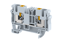 Клемма проходная PUSH-IN 6 мм2, на 2 подключения, оранжевая PQ6-ORANGE | код 3104010007 | Elmex