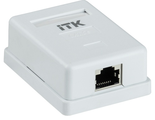 ITK Настенная информационная розетка RJ45 кат.5E FTP 1-порт | код CS2-1C5EF-12 | IEK