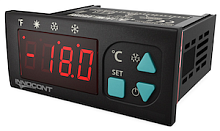 Температурный контроллер для управления охлаждением/размораживанием, 4 разряда, 77х35х61 мм, NTC, выход реле на компрессор, ON/OFF, 230VAC, комплектный фиксатор | код TRT-F-Y-230-N | INNOCONT