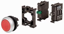 Красная кнопка без фиксации с подсветкой, 1НО, 24В DC, M22-DL-R-K10LED-BVP | код 110932 | EATON