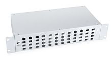 Cabeus FO-19-48SC Кросс бокс оптический 19 на 48 SC (LC duplex) со сплайс-кассетой и КДЗС (без пигтейлов и проходных адаптеров) | код 7937c | Cabeus