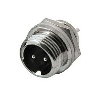 Разъём цилиндрический малогабаритный SZC GX12M-2B, 2 контакта | код 107038 | SZC