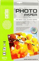 Фотобумага Cactus CS-MA4100100 A4/100г/м2/100л./белый матовое для струйной печати | код 263224 | CACTUS