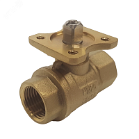 Кран шаровый двухходовой латунный под привод DN15, G1/2, КVS 4,0 | код 2015B | Techno