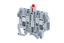 Клемма измерительная винтовая 6 мм2 с размыкателем выдвижного типа, на 2 подключения, синяя KUPTD6(B) | код 1104740001 | Elmex