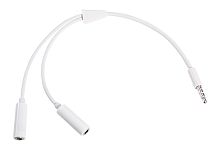 Аудиоразветвитель штекер 3,5 мм на 2 по 3,5 мм белый | код 18-1100 | REXANT